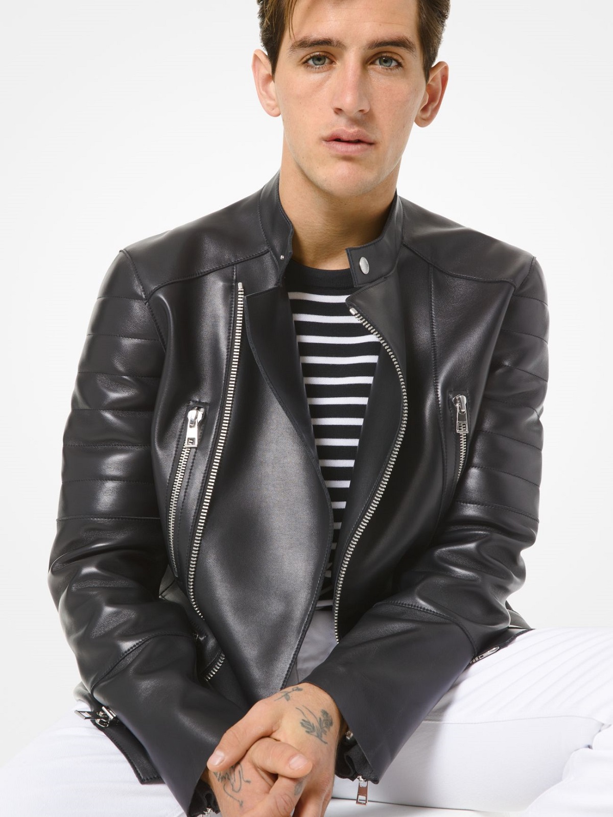 men-black-motorcycle-jacket-3.jpg Men Motorcycle Leather Jacket - Image 1