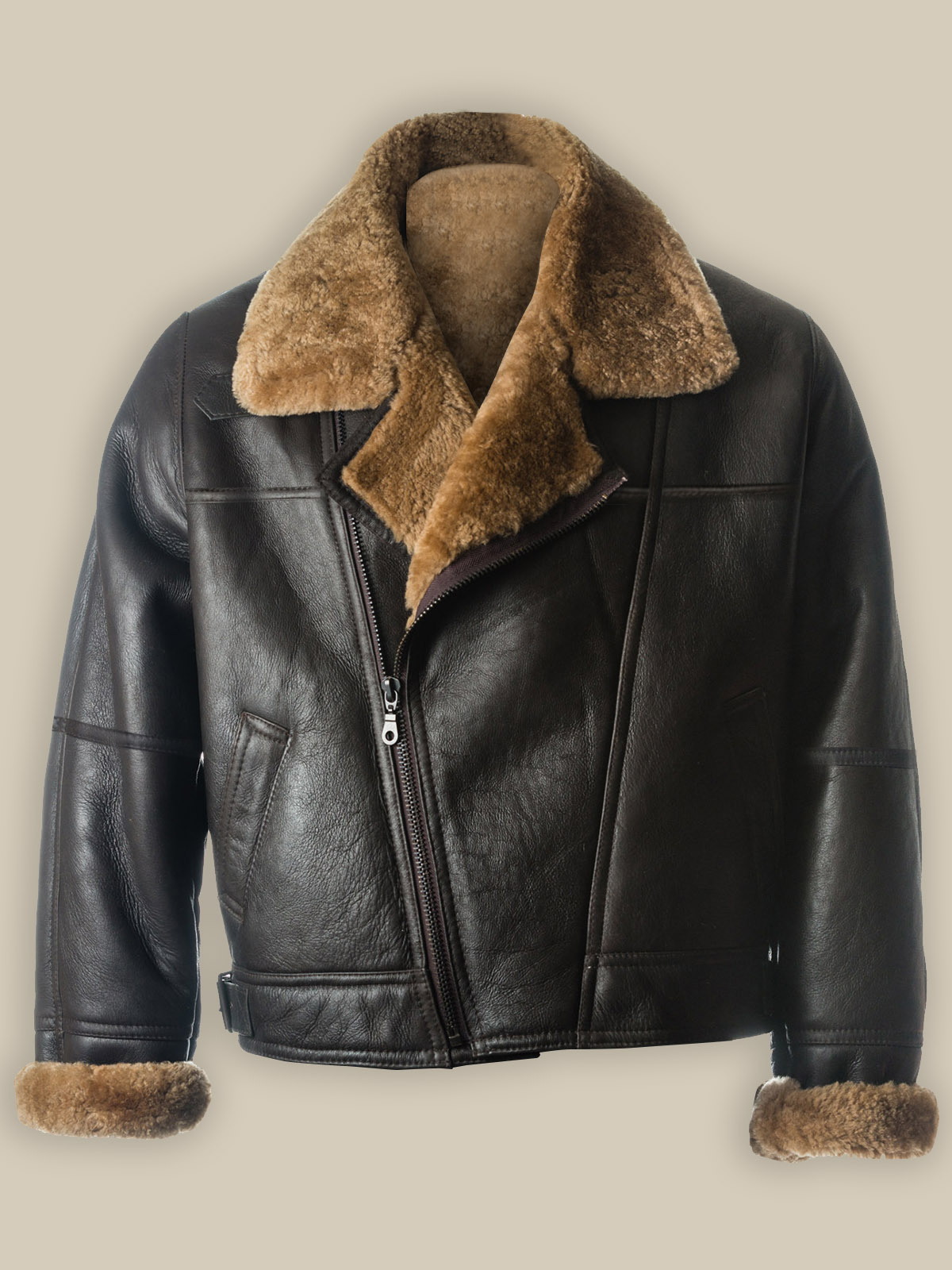 men-black-shearling-jacket-1-1.jpg Men Black B3 Sheepskin Jacket - Image 1