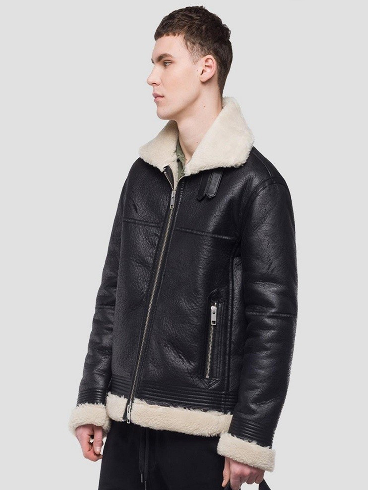 men-black-shearling-jacket-5.jpg Men Classic B3 Shearling Jacket - Image 1