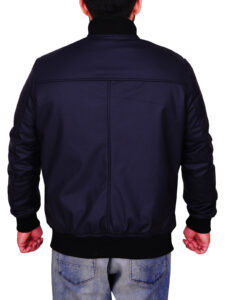 Men Navy Blue Varsity Jacket - Image 2