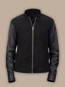 Men Jet Black Bomber Jacket