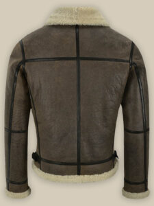 Men B3 Brown Air Force Shearling Jacket - Image 2