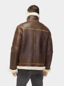 Men Aviator Shearling Leather Jacket - Image 2