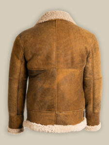 Men Brown B3 Shearling Leather Jacket - Mauve Tree - Image 2