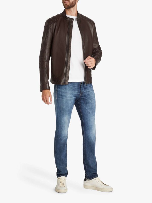Men Vintage Brown Biker Jacket