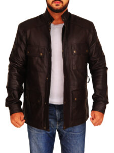 Men Brown Field Jacket - Image 5