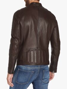 Men Vintage Brown Biker Jacket - Image 2