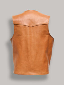 Men Western Style Brown Vest - Image 2