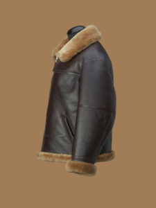 Men Brown RAF Shearling Jacket - Image 3