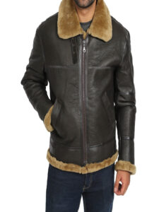 Men Brown B3 Bomber Jacket - Image 3