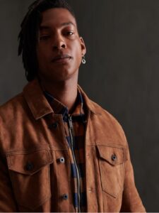 Men Tawny Brown Suede Jacket - Image 4