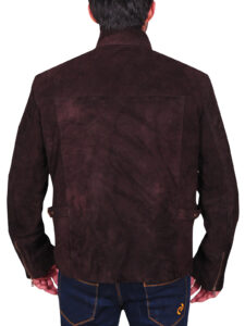Dark Brown Suede Leather Jacket - Image 2