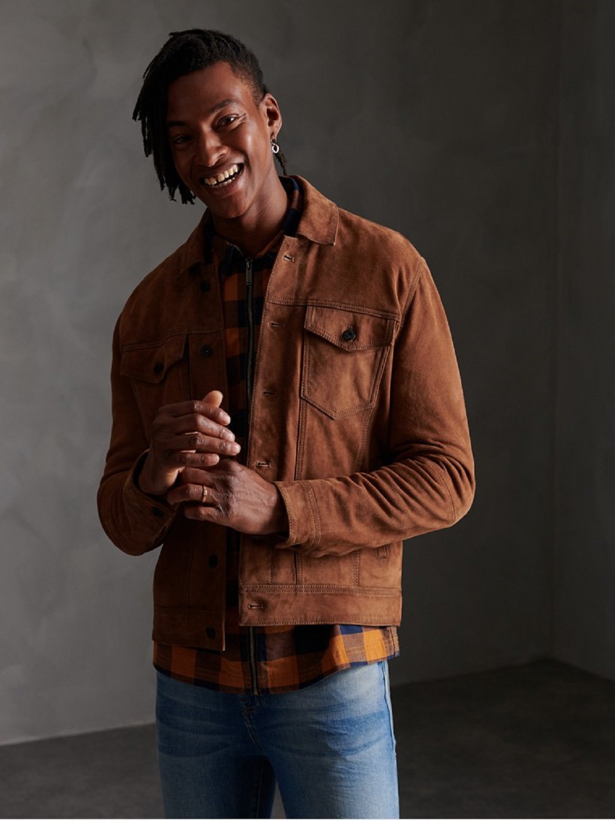 men-brown-suede-leather-jacket-5.jpg Men Tawny Brown Suede Jacket - Image 1