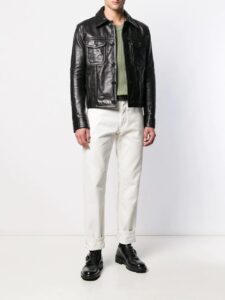 Men Button Down Jacket - Mauve Tree - Image 3