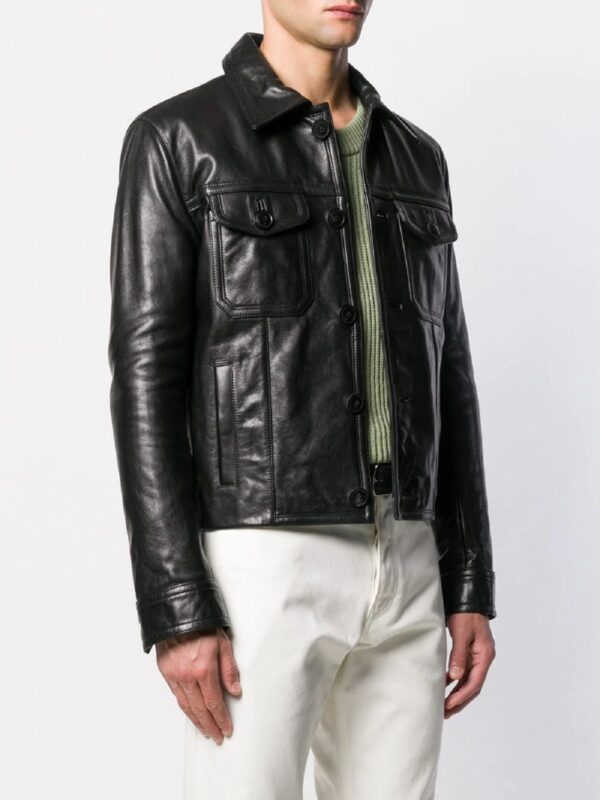 Men Button Down Jacket - Mauve Tree
