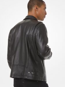 Men Coach Leather Jacket - Image 2