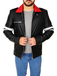 Men Chic Black Leather Jacket