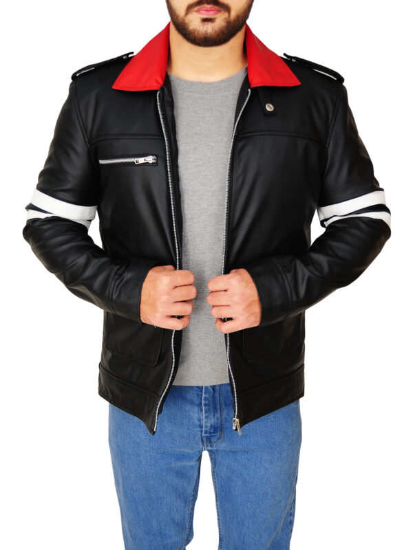 Men Chic Black Leather Jacket