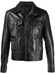 Men Button Down Jacket - Mauve Tree - Image 5