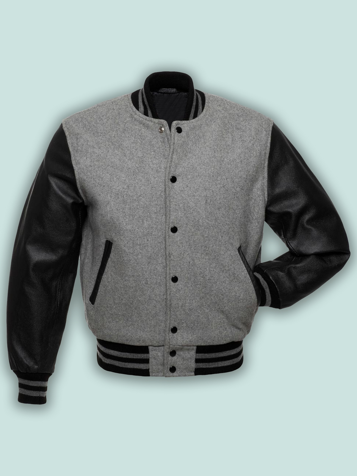 men-grey-wool-varsity-jacket-1-1-1-1.jpg Grey Black Varsity Jacket - Mauve Tree - Image 1