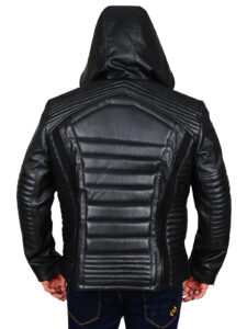 Brando Hooded Black Jacket - Image 3
