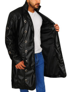 Pitch Black Men Long Coat - Image 3