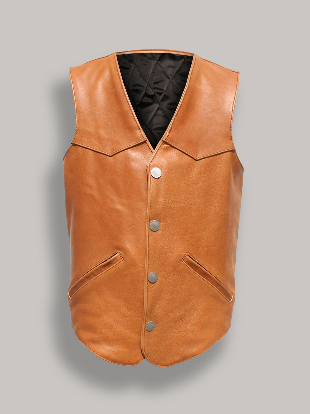men-light-brown-vest.jpg Men Western Style Brown Vest - Image 1