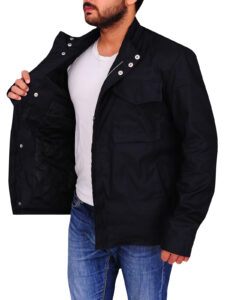 Navy Blue Dapper Cotton Jacket - Image 4