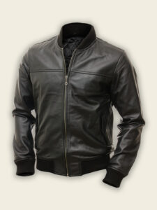Men Pitch Black Bomber Jacket