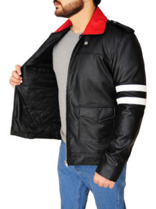 Men Chic Black Leather Jacket - Image 4