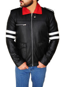 Men Chic Black Leather Jacket - Image 5