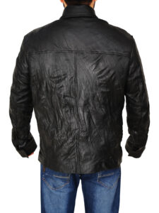 Men Black Wrinkled Jacket - Image 2