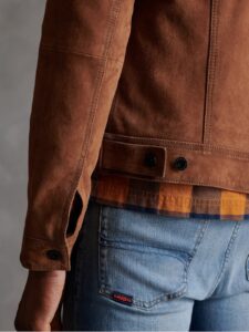Men Tawny Brown Suede Jacket - Image 6