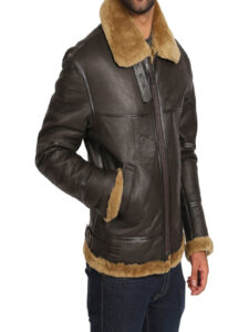 Men Brown B3 Bomber Jacket - Image 4