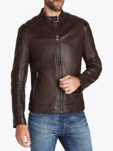 Men Vintage Brown Biker Jacket - Image 3