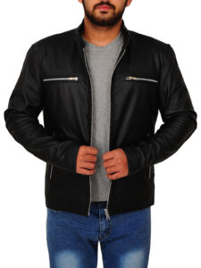 Men's Jet Black Leather Jacket