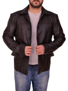 Mens Classic Brown Leather Jacket