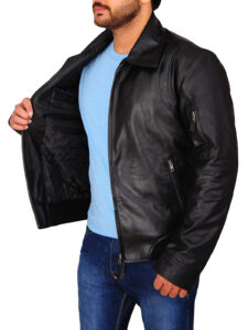 Men's Classic Black Leather Jacket - Image 4