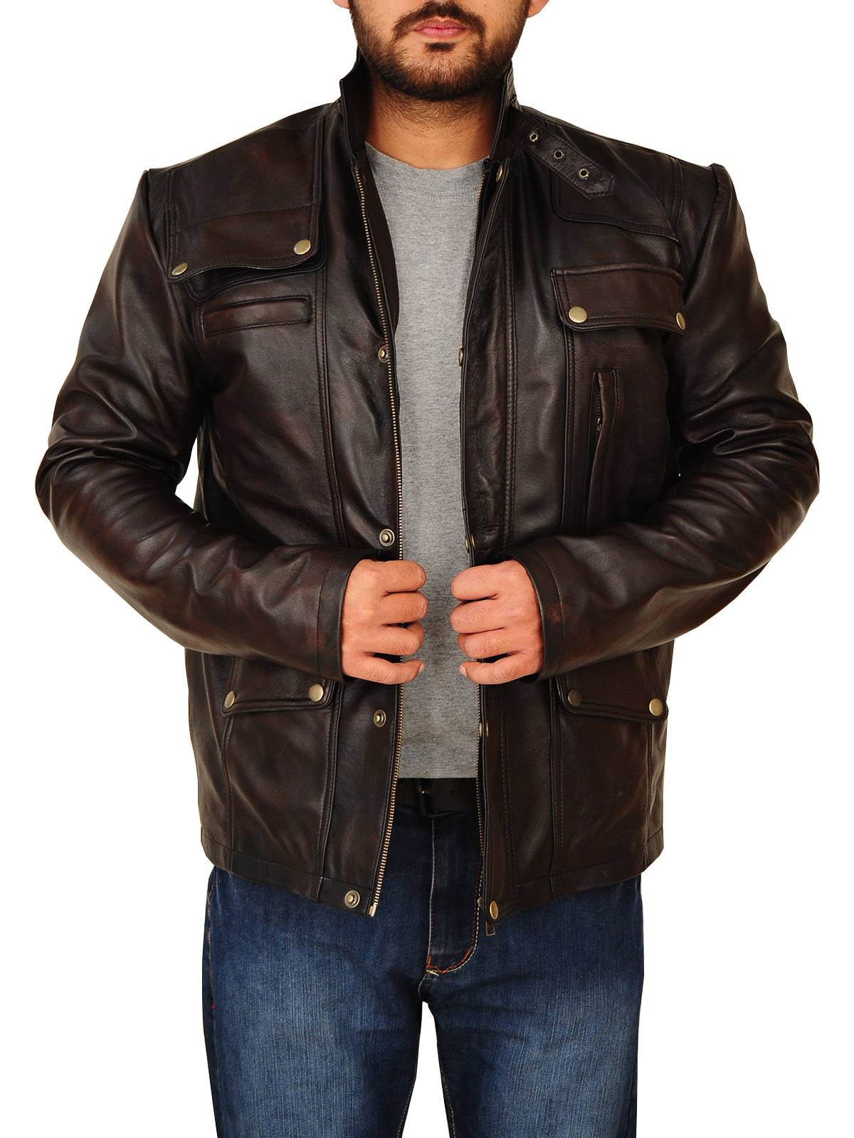 mens-dark-brown-leather-jacket-1-1-1.jpg Mens Dark Brown Leather Jacket - Mauve Tree - Image 1
