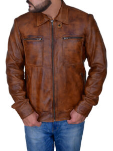 Men's Distressed Brown Jacket - Image 5