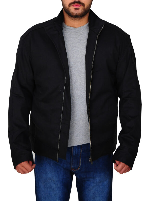 Men's Simple Black Cotton Jacket
