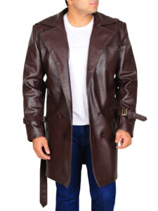 Brown Lapel Collar Trench Jacket