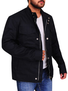 Navy Blue Dapper Cotton Jacket - Image 3