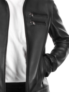 Men Black Lambskin Leather Jacket - Image 4