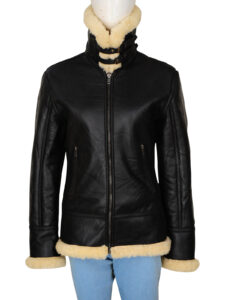 Women's Black Shearling B3 Jacket - Image 6