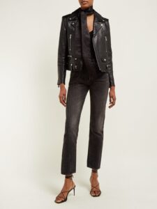 Women Polish Black Leather Jacket