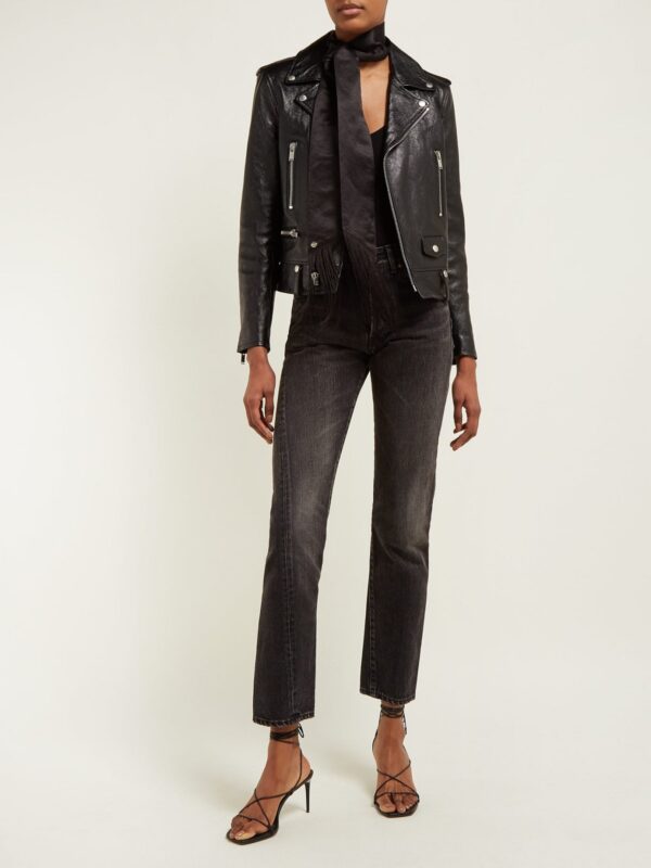 Women Polish Black Leather Jacket