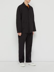 Men Black Cotton Outwear