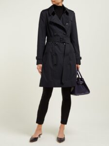Women Faded Black Cotton Trench