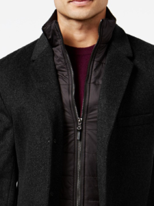 Black Slim Fit Leather Overcoat For Men - Image 2